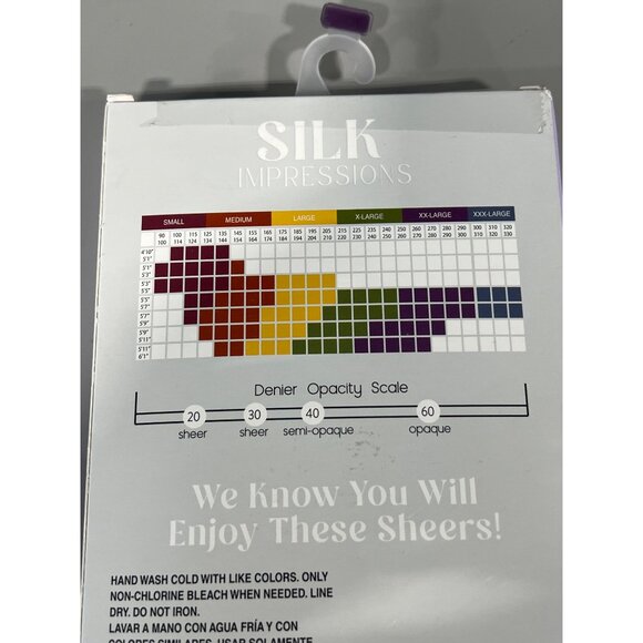 Silk Impressions Ultra Fine Sheer Size XXL Silky Tights 2 Pair 15 Denier NEW - Picture 4 of 6